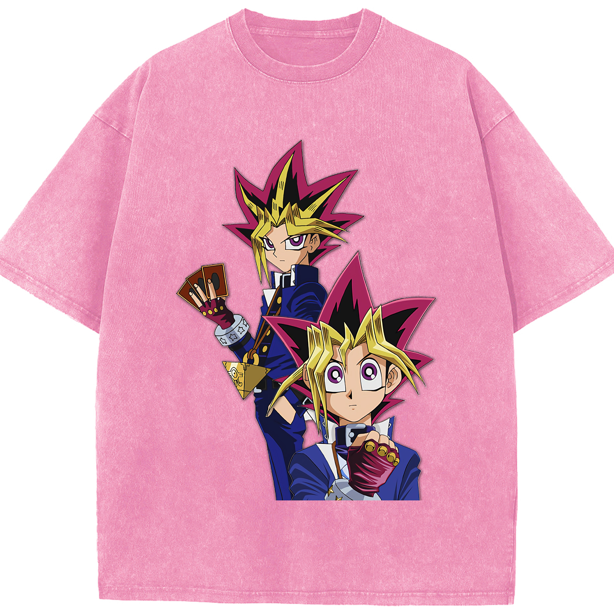（画像用） 遊☆戯☆王 Yu-Gi-Oh! 綿100% ヴィンテージ風 半袖Tシャツ（フロントプリント）